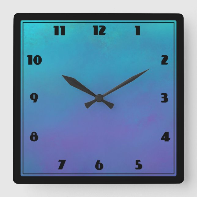 Reloj Cuadrado Dreamy Blues Abstract Design (Anverso)