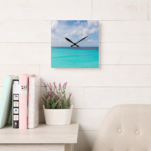 Reloj Cuadrado Dreamy Cloudy Ocean Blis para viajar