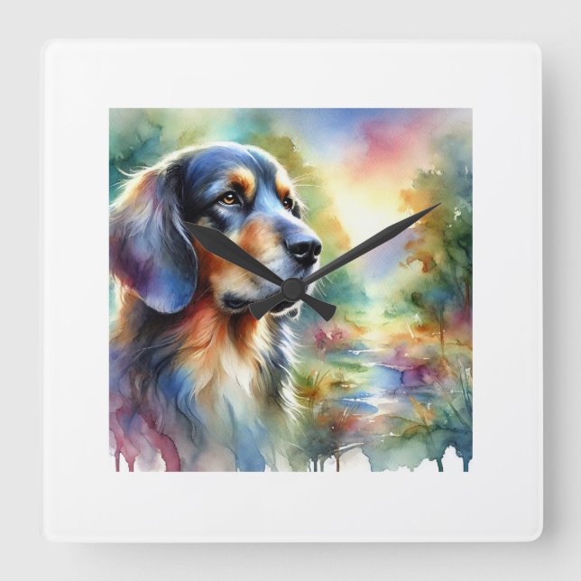 Reloj Cuadrado Drever Dog 130924AREF150 - Watercolor (Anverso)