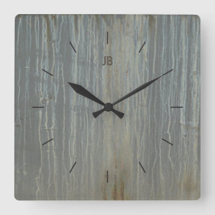 Reloj Cuadrado DRIP STAINED METALIZADO   Decoración industrial o