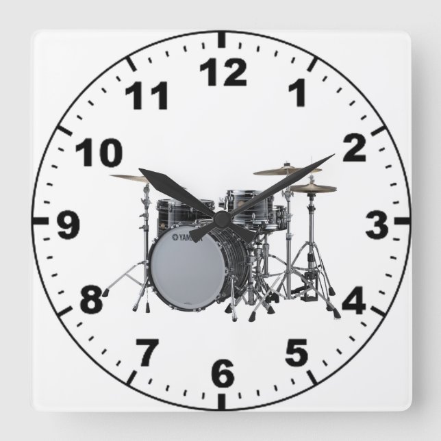 Reloj Cuadrado "Drum kit" design wall clocks (Anverso)
