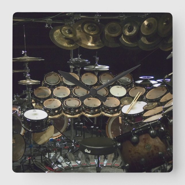 Reloj Cuadrado Drums Power (Anverso)