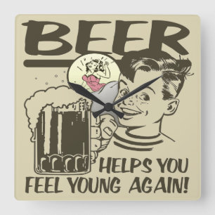 Reloj Cuadrado Drunker I se sienta aquí