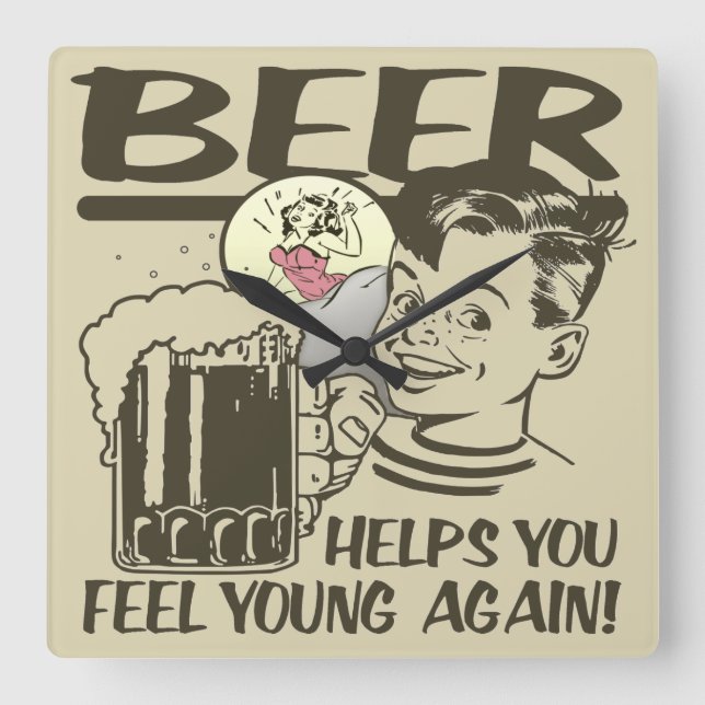 Reloj Cuadrado Drunker I se sienta aquí (Anverso)