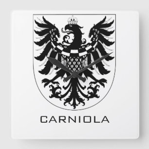 Reloj Cuadrado Ducado de Carniola Arte heráldico monocromo