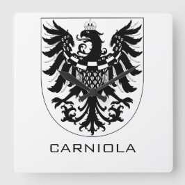 Reloj Cuadrado Duchy of Carniola Monochrome Heraldic Art 