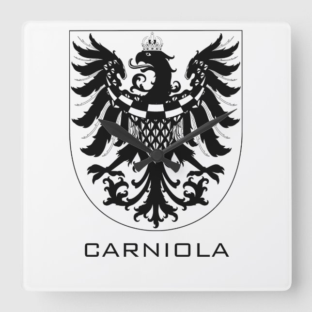Reloj Cuadrado Duchy of Carniola Monochrome Heraldic Art  (Anverso)