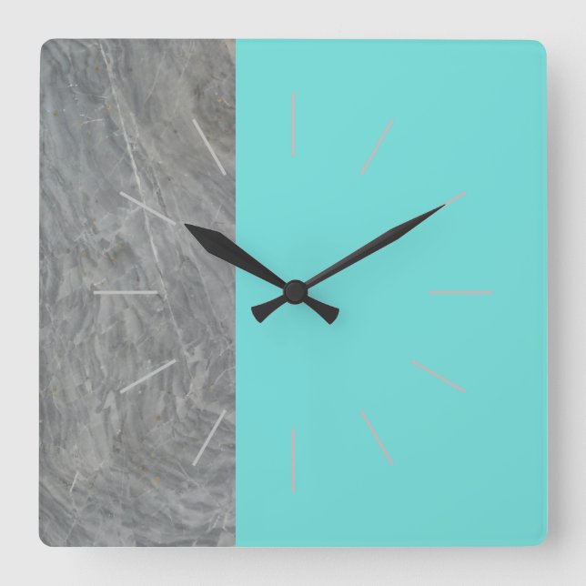 Reloj Cuadrado DUET | mármol y cualquier color (Anverso)