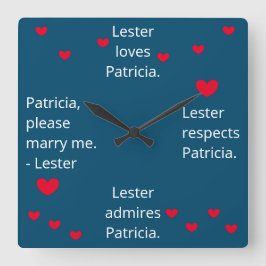 Reloj Cuadrado Dulce, propuesta