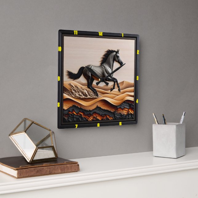 Reloj Cuadrado Dune Sprint: Arabiano Charred Personalizado (Oficina)