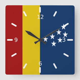 Reloj Cuadrado Durham (North Carolina) flag Large Clock