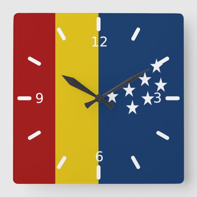 Reloj Cuadrado Durham (North Carolina) flag Large Clock (Anverso)