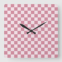 Reloj Cuadrado Dusty rose checkerboard pattern