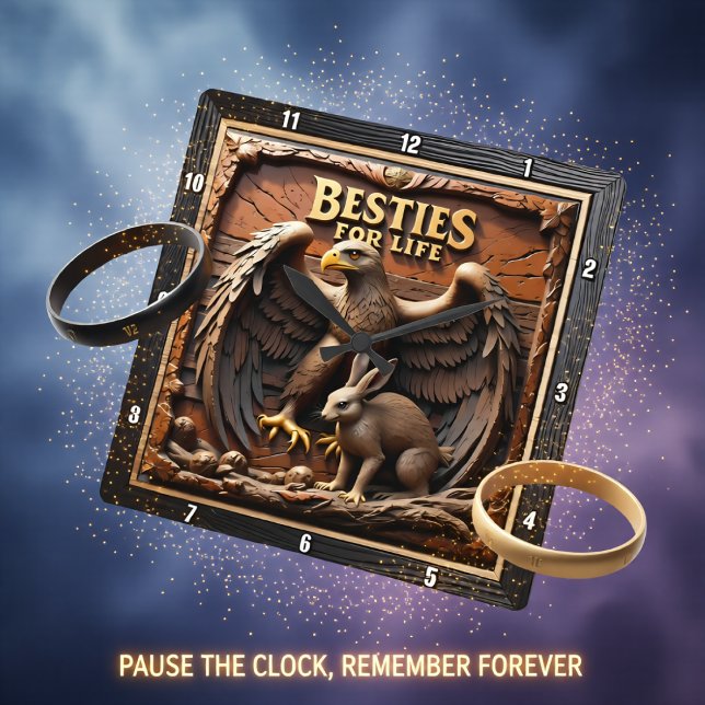 Reloj Cuadrado Eagle Rabbit Friendship Mountain (Subido por el creador)