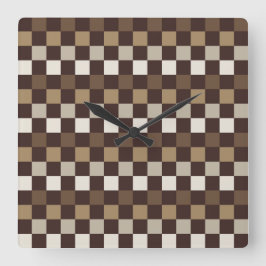 Reloj Cuadrado Earthy minerals checkerboard pattern