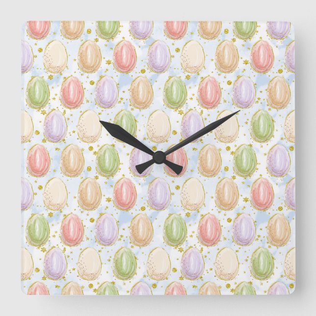 Reloj Cuadrado Easter Wreath (Anverso)