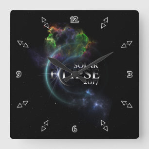 Reloj Cuadrado Eclipse solar 2017