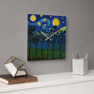 Reloj Cuadrado Ecos forestales del infinito - Un paisaje forestal