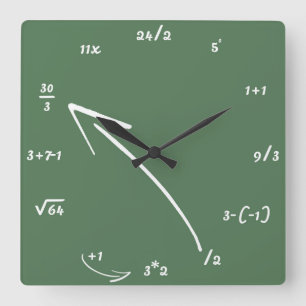 Reloj Cuadrado Ecuaciones matemáticas de la matemáticas