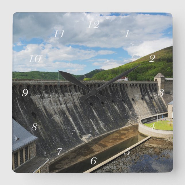 Reloj Cuadrado Edersee Staumauer con cerradura Waldeck (Anverso)