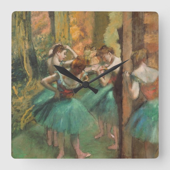 Reloj Cuadrado Edgar Degas - Dancers, Pink And Green (Anverso)