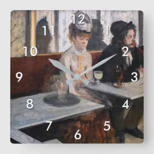 Reloj Cuadrado Edgar Degas - En un café / The Absinthe