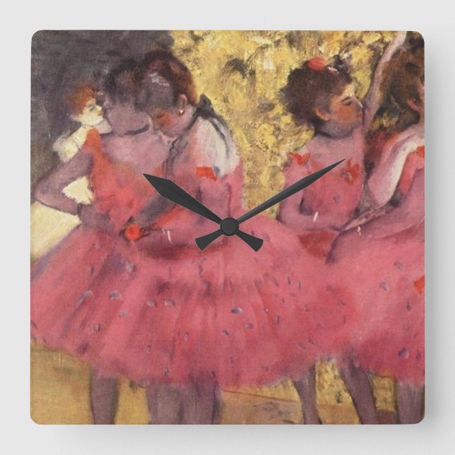 Reloj Cuadrado Edgar Degas, La Bailarina Rosa (Anverso)