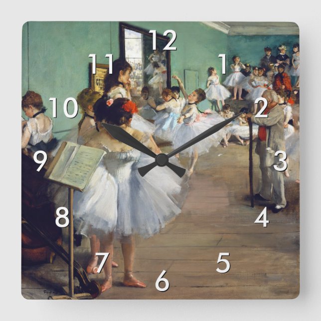 Reloj Cuadrado Edgar Degas - La clase de danza (Anverso)