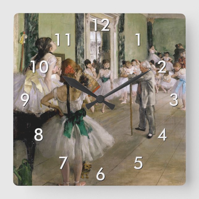 Reloj Cuadrado Edgar Degas - La clase de danza (Anverso)