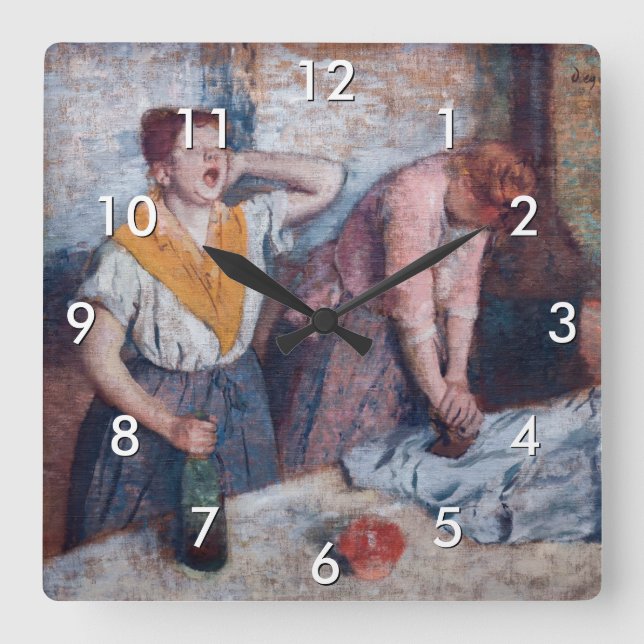 Reloj Cuadrado Edgar Degas - Planchado femenino (Anverso)