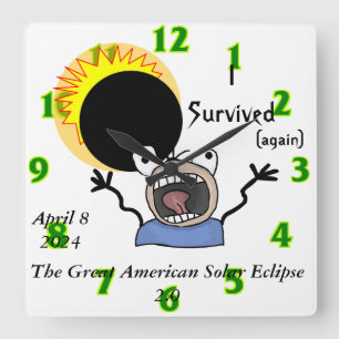 Reloj Cuadrado Edición de Supervivencia de Eclipse Solar 2024