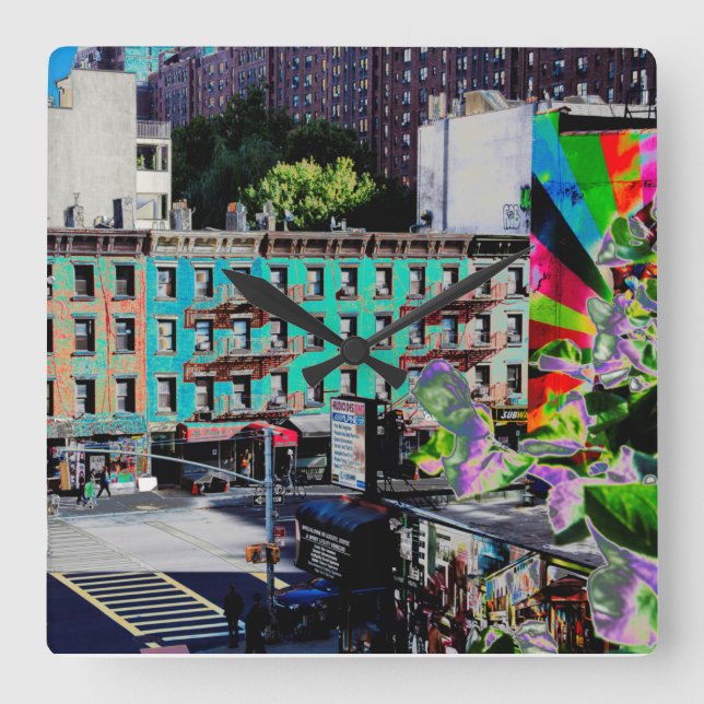 Reloj Cuadrado Edificio de apartamentos tradicional Manhattan Nue (Anverso)