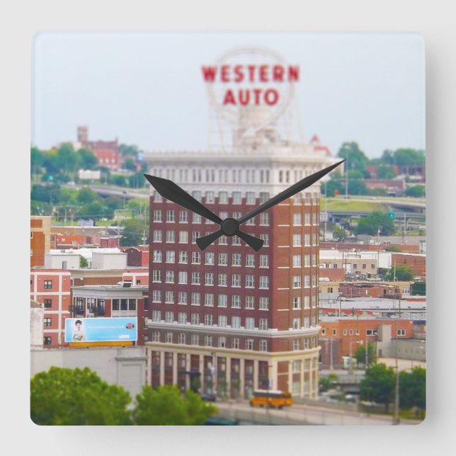 Reloj Cuadrado Edificio de autos Loft Condos Kansas City (Anverso)
