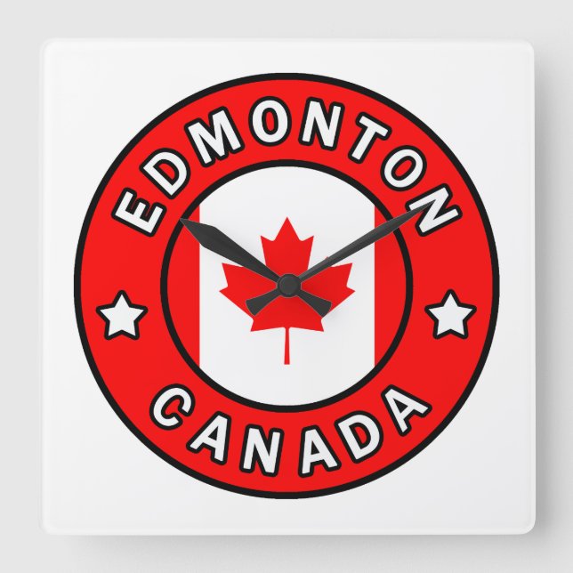 Reloj Cuadrado Edmonton Canada (Anverso)
