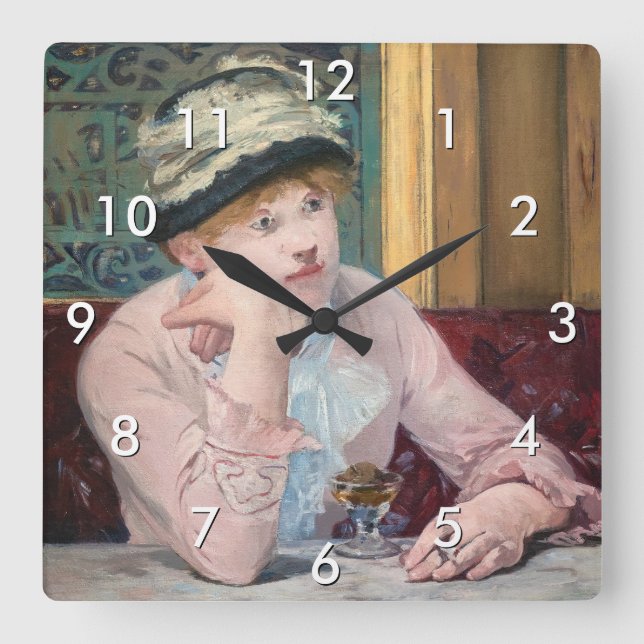 Reloj Cuadrado Edouard Manet - Brandy de ciruela (Anverso)