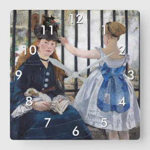 Reloj Cuadrado Edouard Manet - El ferrocarril