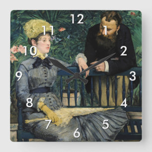 Reloj Cuadrado Edouard Manet - En el Invernadero