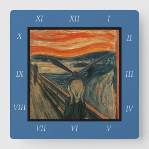 Reloj Cuadrado Edvard Munch Pintando El Grito (Skrik) 1893