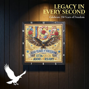 Reloj Cuadrado EE. UU. 250 Años Aniversario de la Libertad