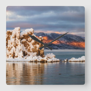 Reloj Cuadrado EE.UU., California, Sunrise at Mono Lake