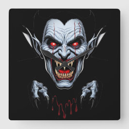 Reloj Cuadrado Eerie Vampire Face Wall Clock