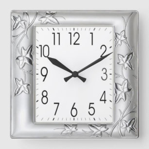 Reloj Cuadrado Efectivo de plata