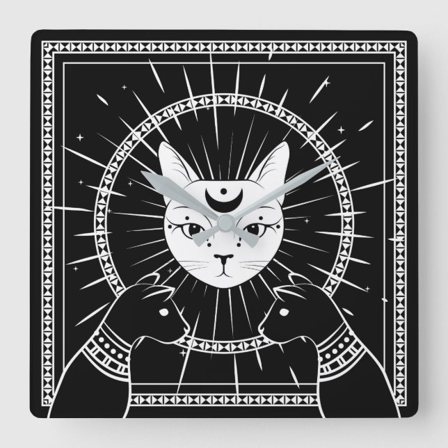 Reloj Cuadrado Egyptian Cats (Anverso)