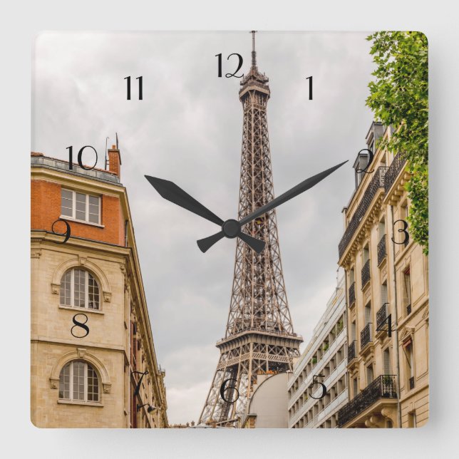 Reloj Cuadrado Eiffel Tower Clock (Anverso)