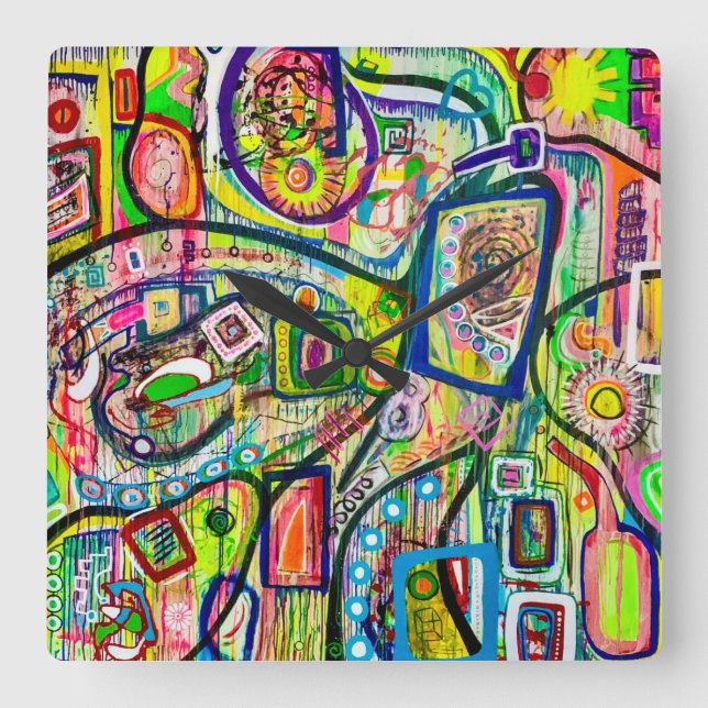 Reloj Cuadrado Eight Martinis Wall Clock (Anverso)
