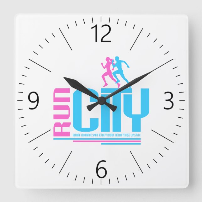 Reloj Cuadrado Ejecutar ciudad (Anverso)