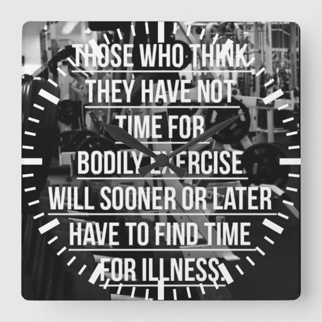 Reloj Cuadrado Ejercicio - Motivación de entrenamiento (Anverso)