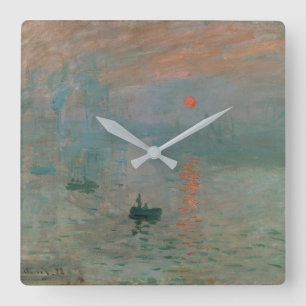 Reloj Cuadrado El amanecer de la impresión de Claude Monet (levan