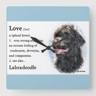Reloj Cuadrado El amor de Labradoodle es regalo