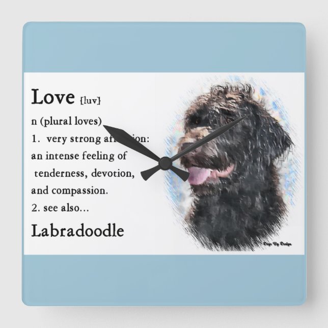 Reloj Cuadrado El amor de Labradoodle es regalo (Anverso)